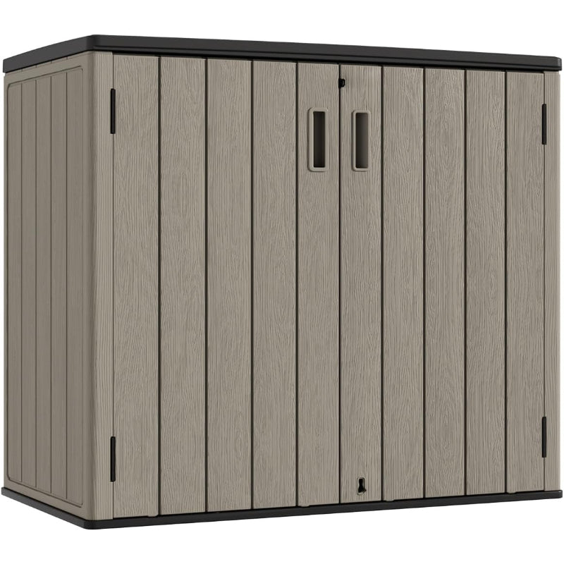 Brown Resin Lockable Horizontal Storage Shed