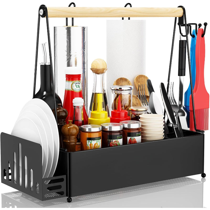 BBQ Grill Caddy with Paper Towel Holders