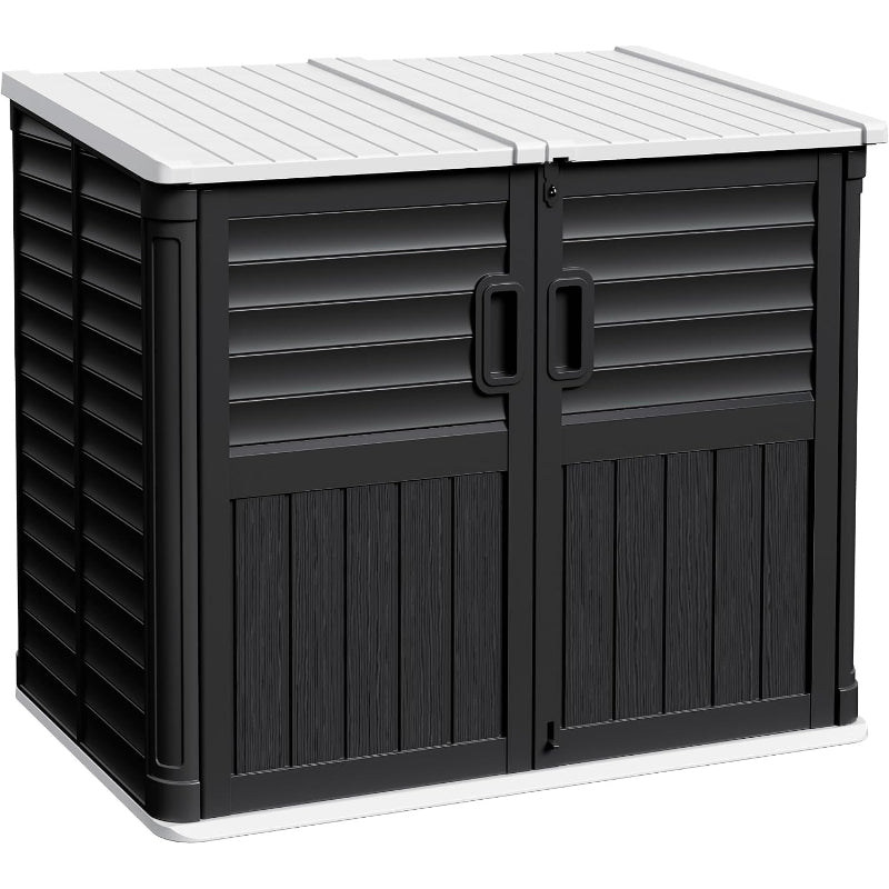 Black Resin Lockable Outdoor Storage Shed