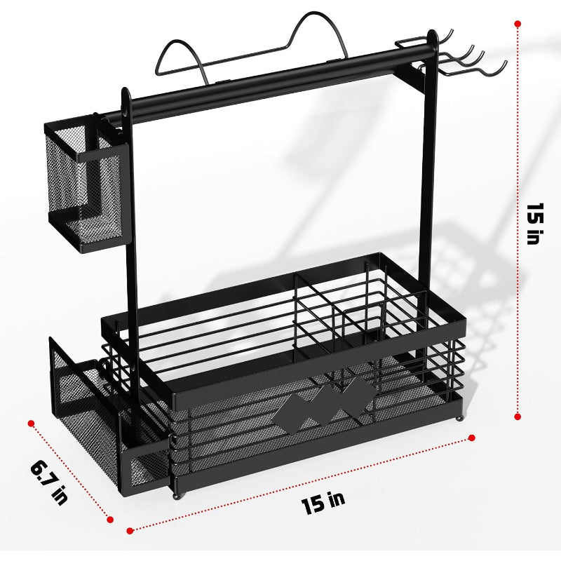 BBQ Grill Caddy with Paper & Plate Holder
