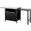 Rolling Outdoor Kitchen Island with Cabinet
