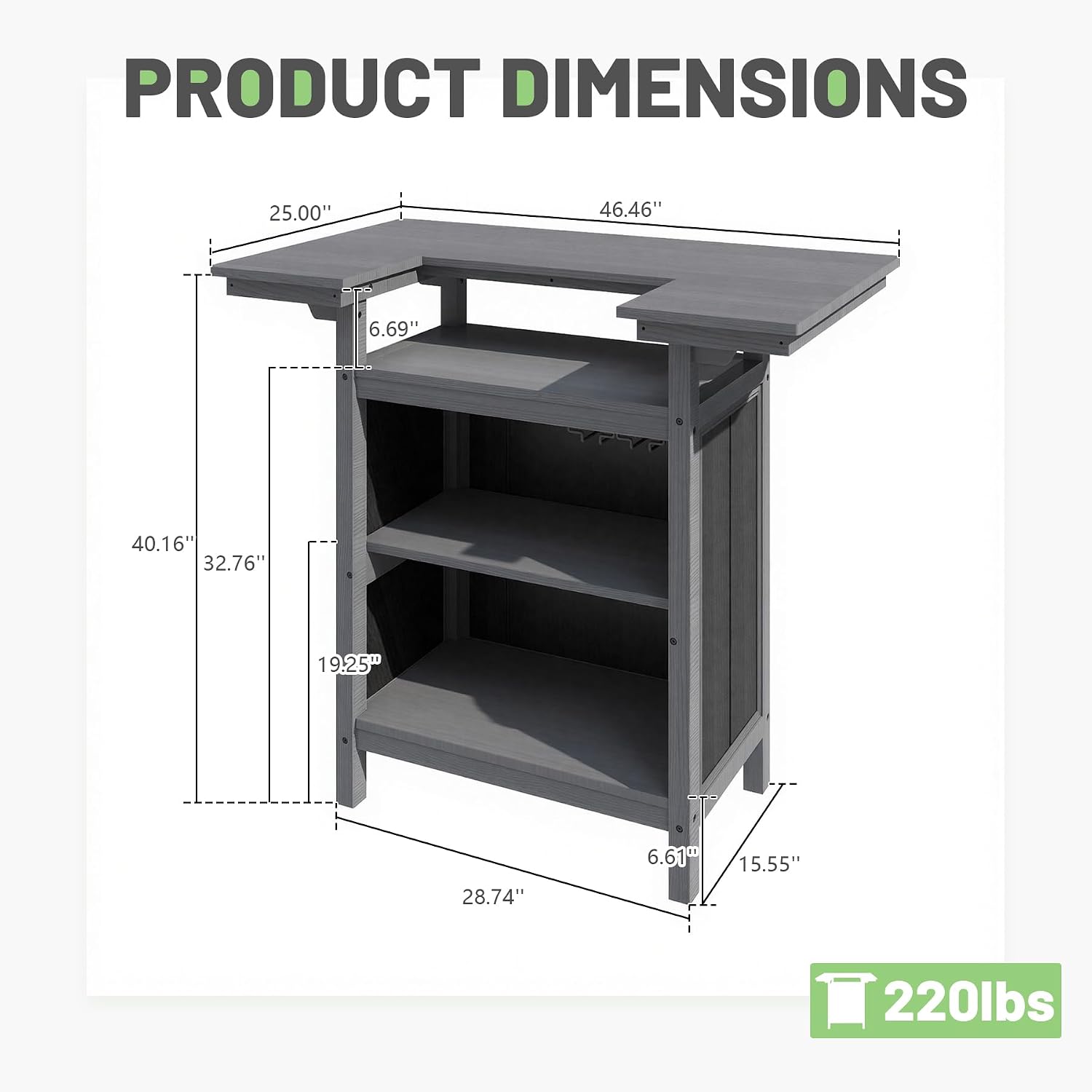 HDPE Aluminum Frame Outdoor Patio Bar