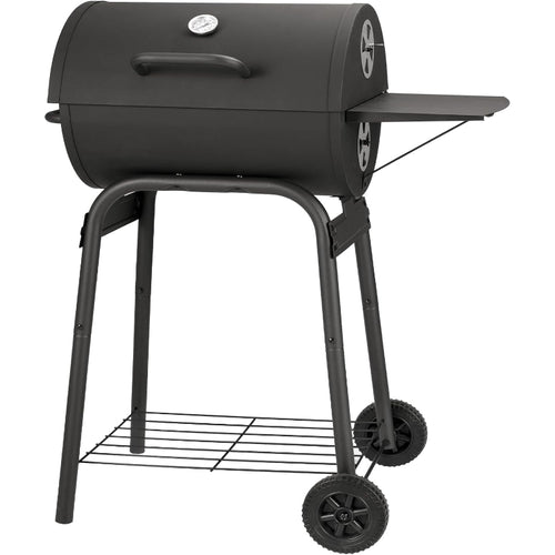 Barrel Charcoal Grill with Side Shelf