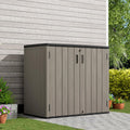 Brown Resin Lockable Horizontal Storage Shed