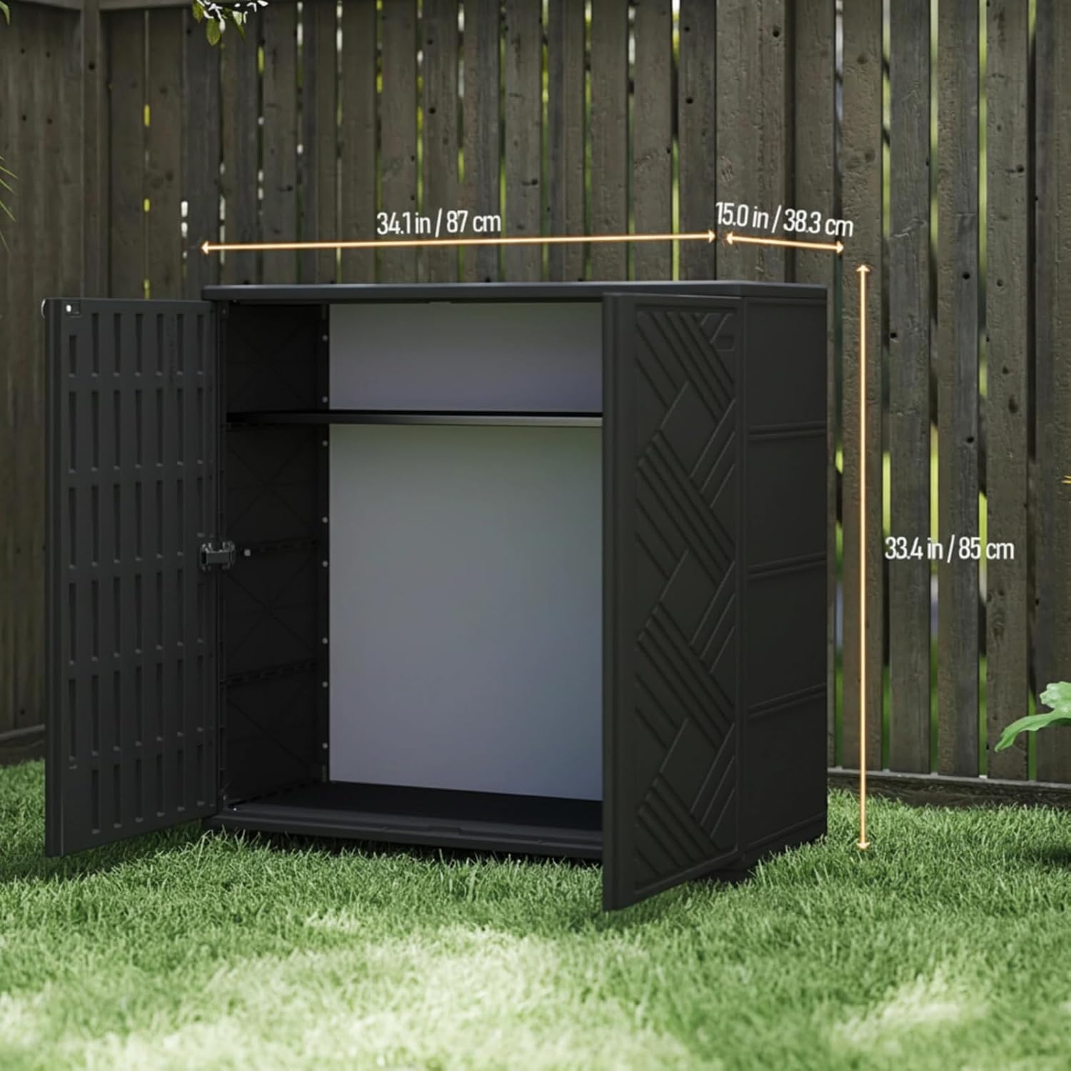 IPX4 Waterproof Resin Outdoor Storage Cabinet