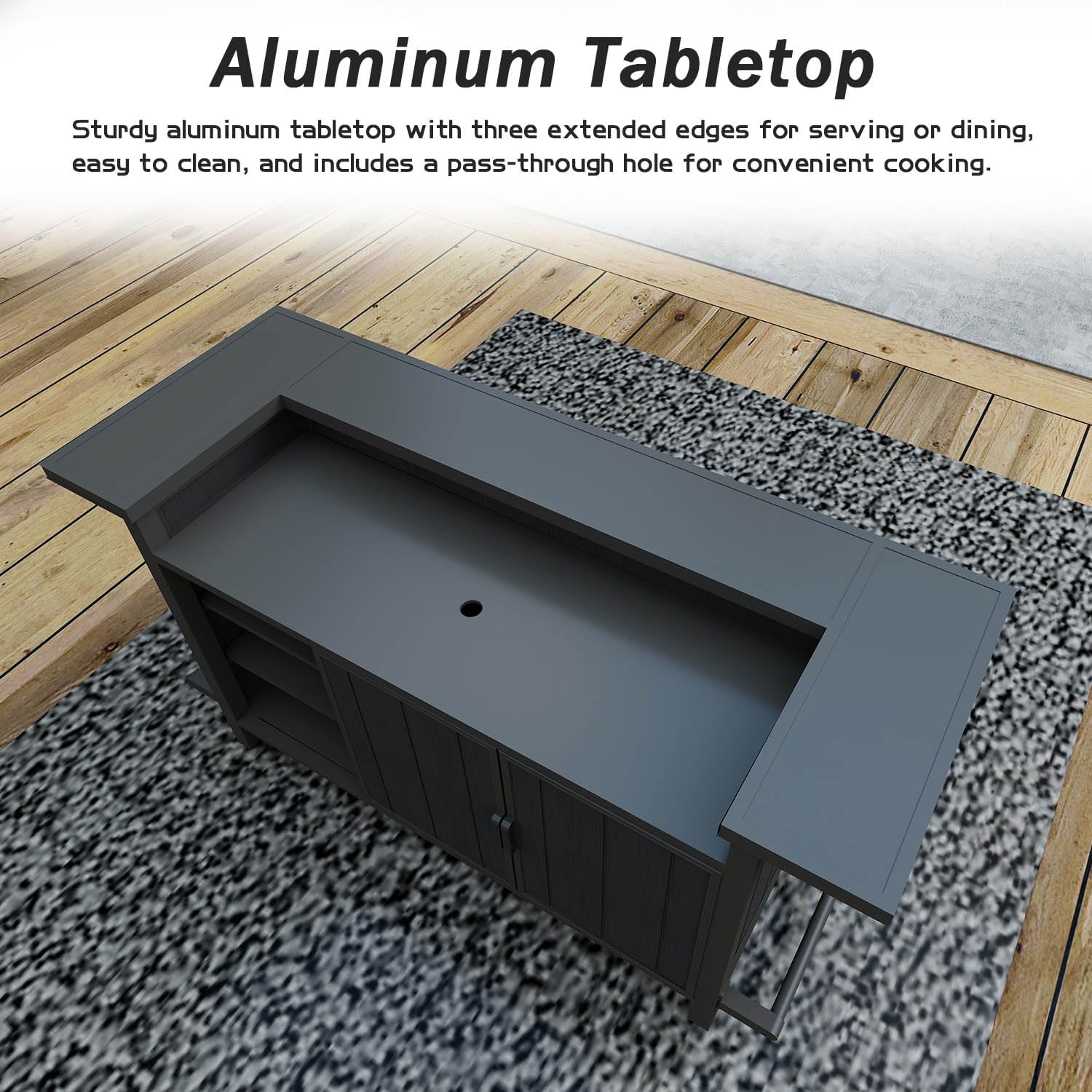 Aluminum Outdoor Bar Table with Storage