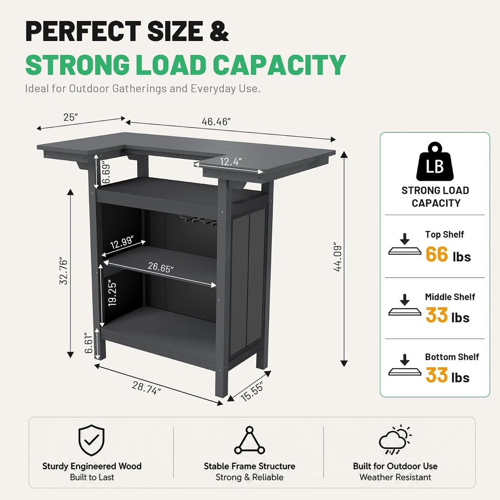 HDPE All‑Weather Outdoor Bar Table