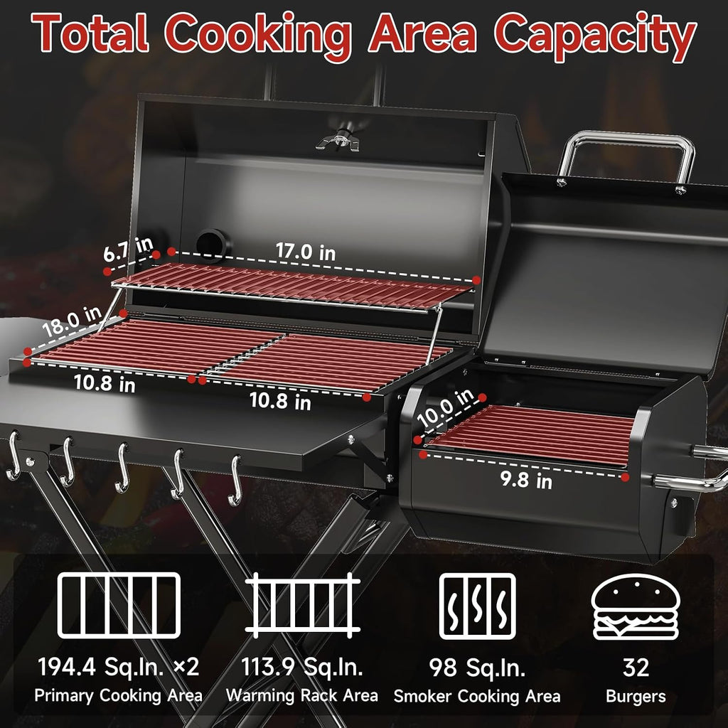 Portable Suitcase‑Style Charcoal Grill Smoker