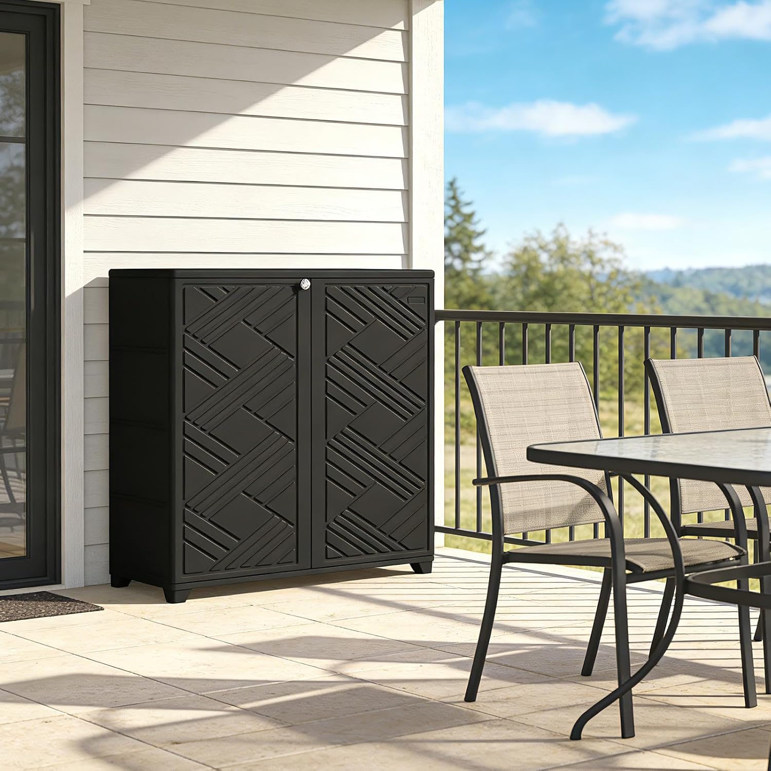 IPX4 Waterproof Resin Outdoor Storage Cabinet
