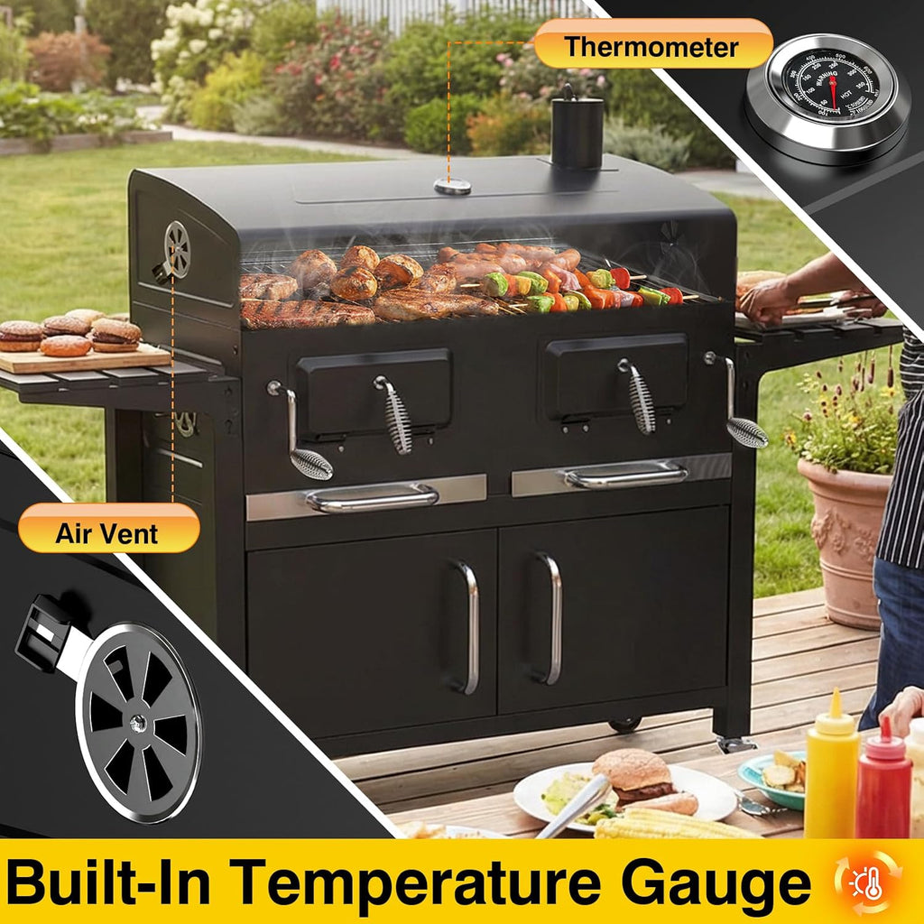 Oversized Charcoal Grill & Smoker
