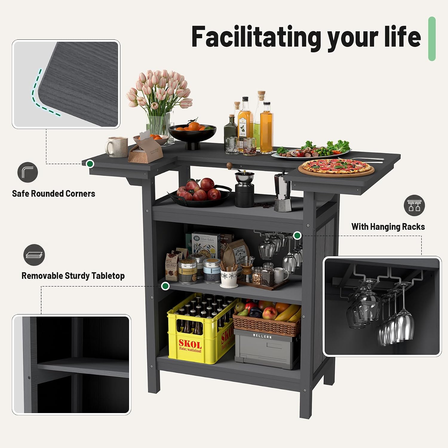 HDPE All‑Weather Outdoor Bar Table