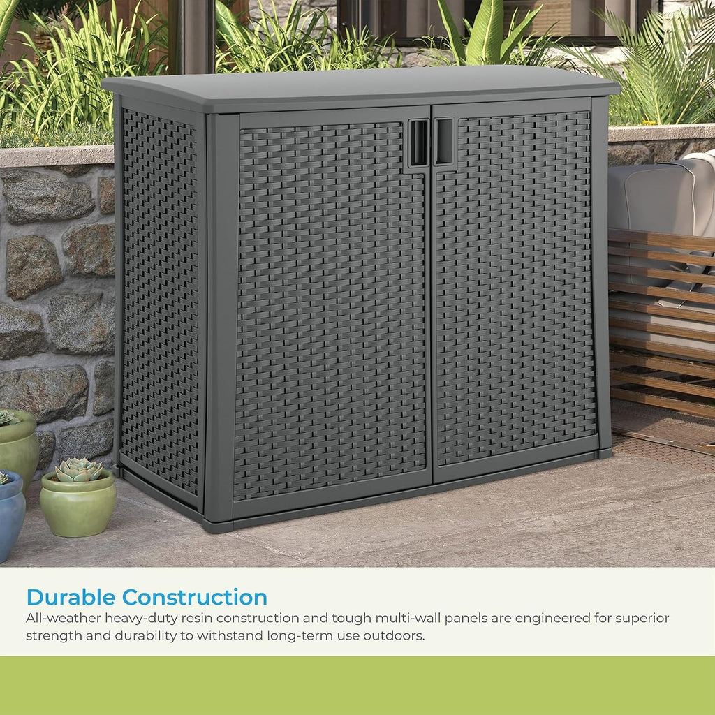 Cool‑Gray Lockable Outdoor Storage Cabinet