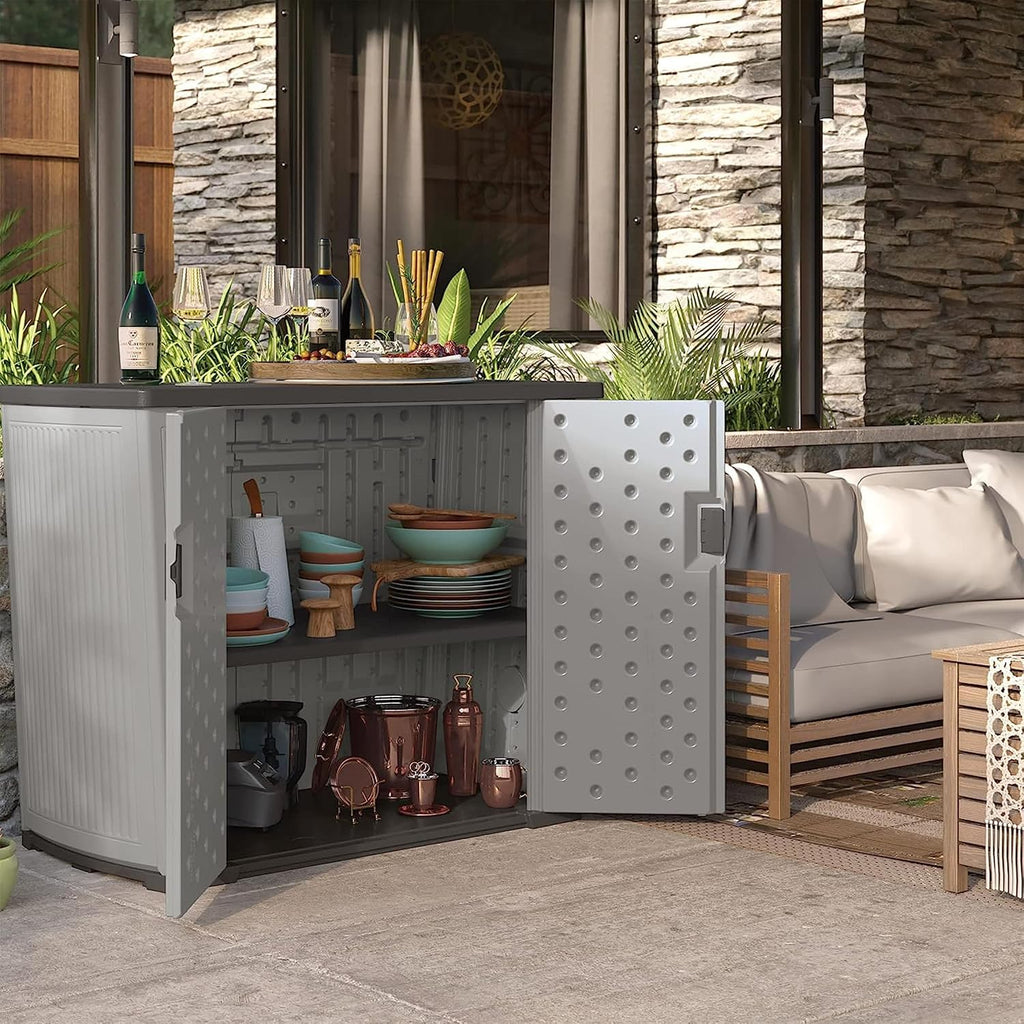 Peppercorn‑Gray XL Lockable Outdoor Storage Cabinet