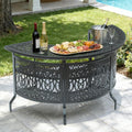Half‑Moon Cast Aluminum Outdoor Bar Table