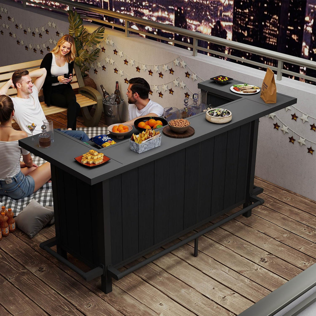 Aluminum Outdoor Bar Table with Storage