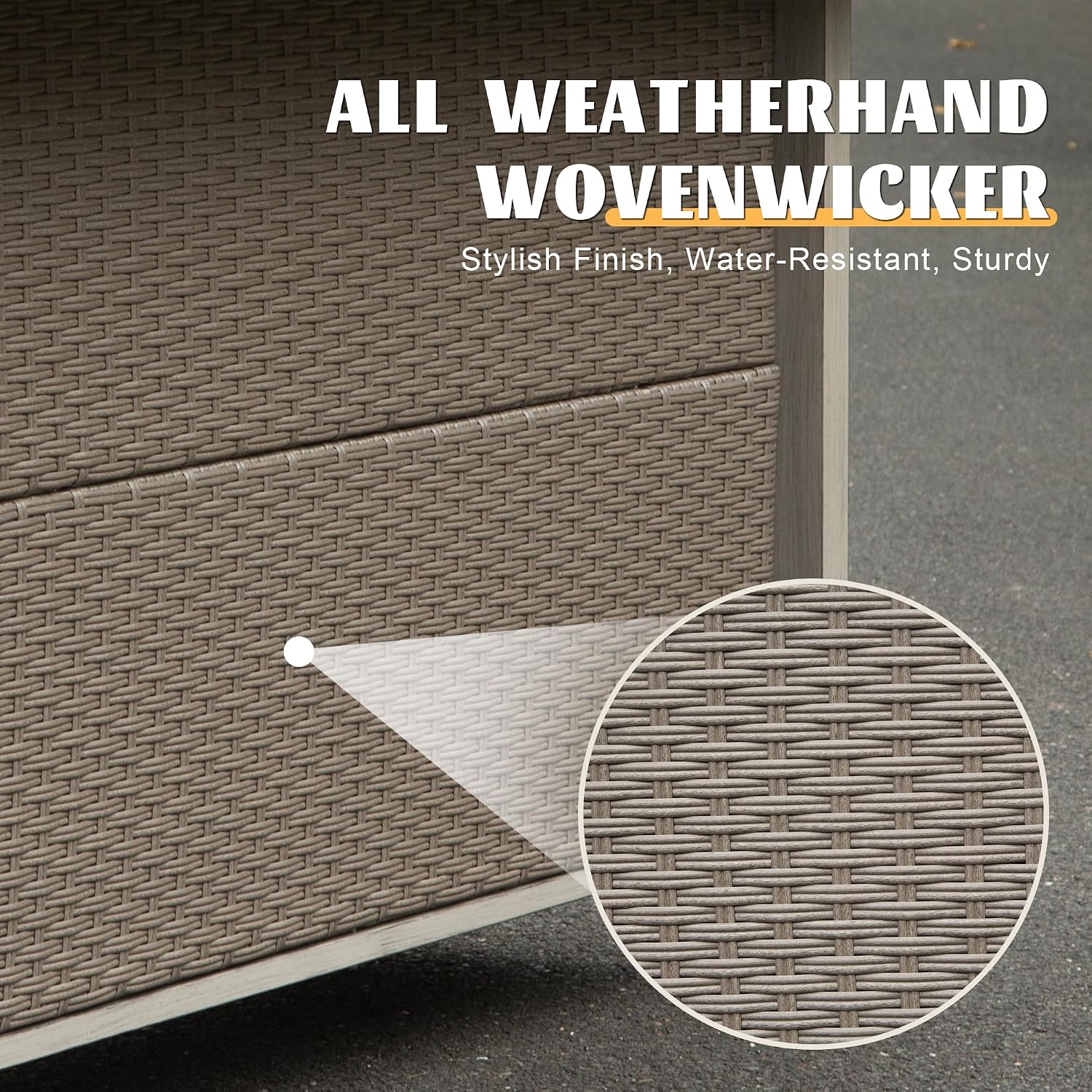 Wicker Freestanding Outdoor Kitchen Bar Unit
