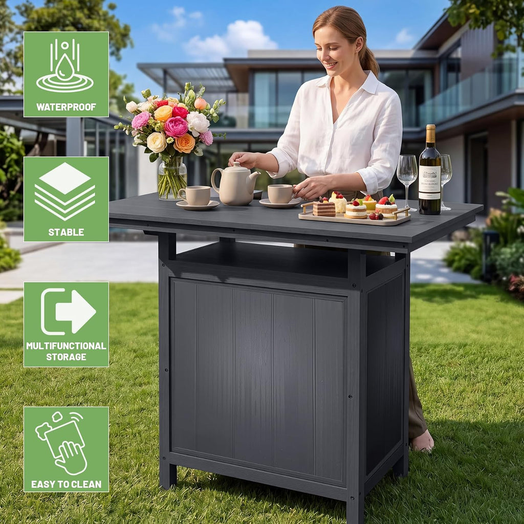 HDPE Aluminum Frame Outdoor Patio Bar