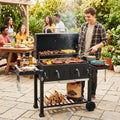 Charcoal Grill with Folding Side Tables