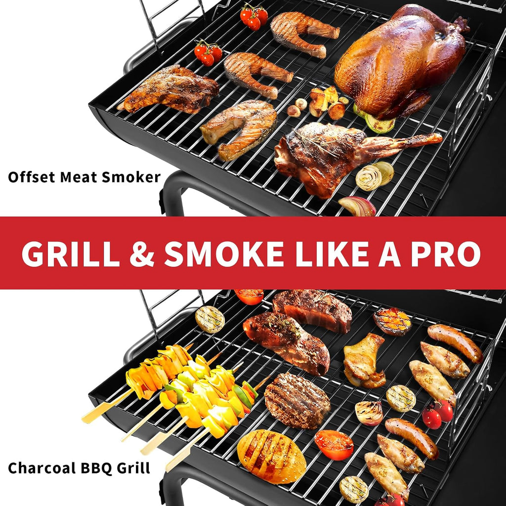 Barrel Charcoal Grill with Side Shelf