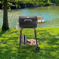 Barrel Charcoal Grill with Side Shelf