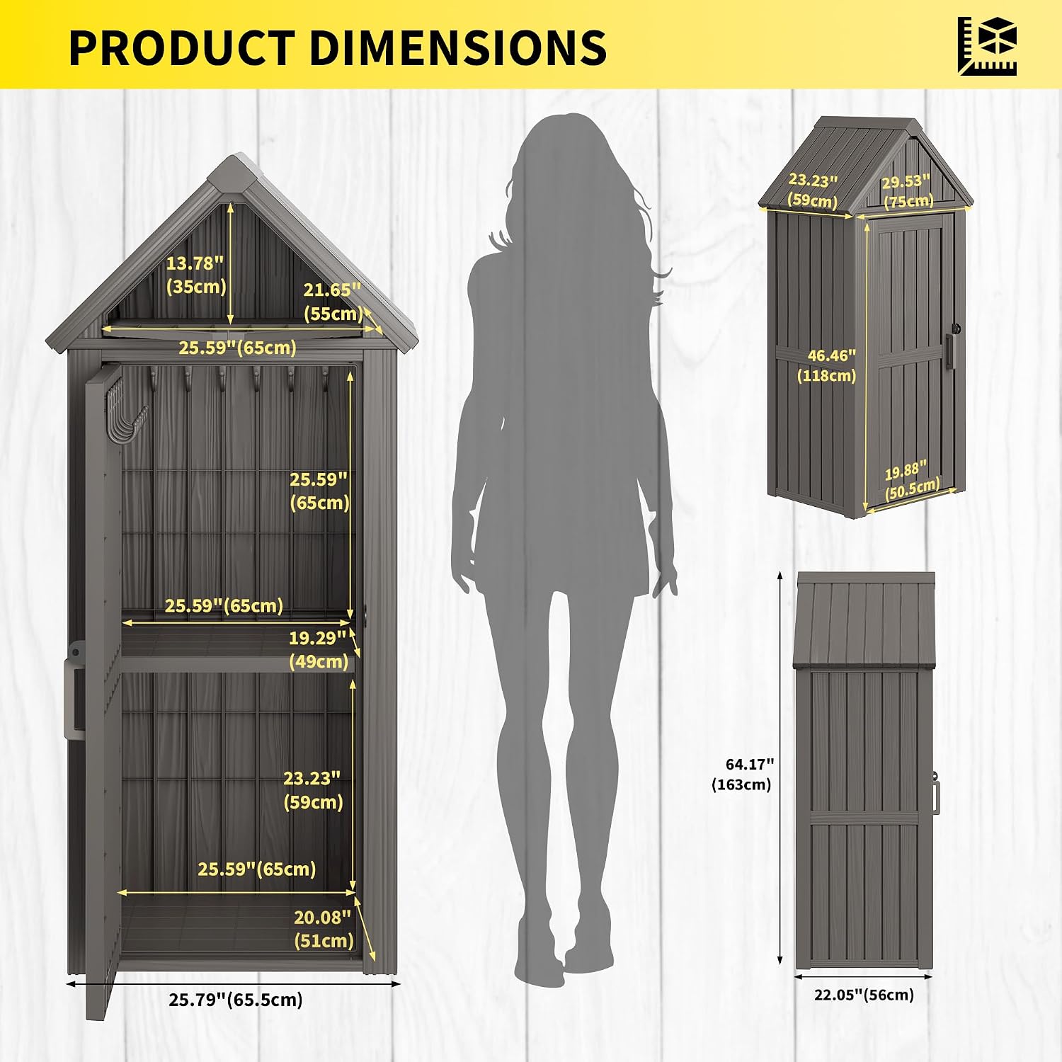 Grey Resin All‑Weather Outdoor Storage Cabinet