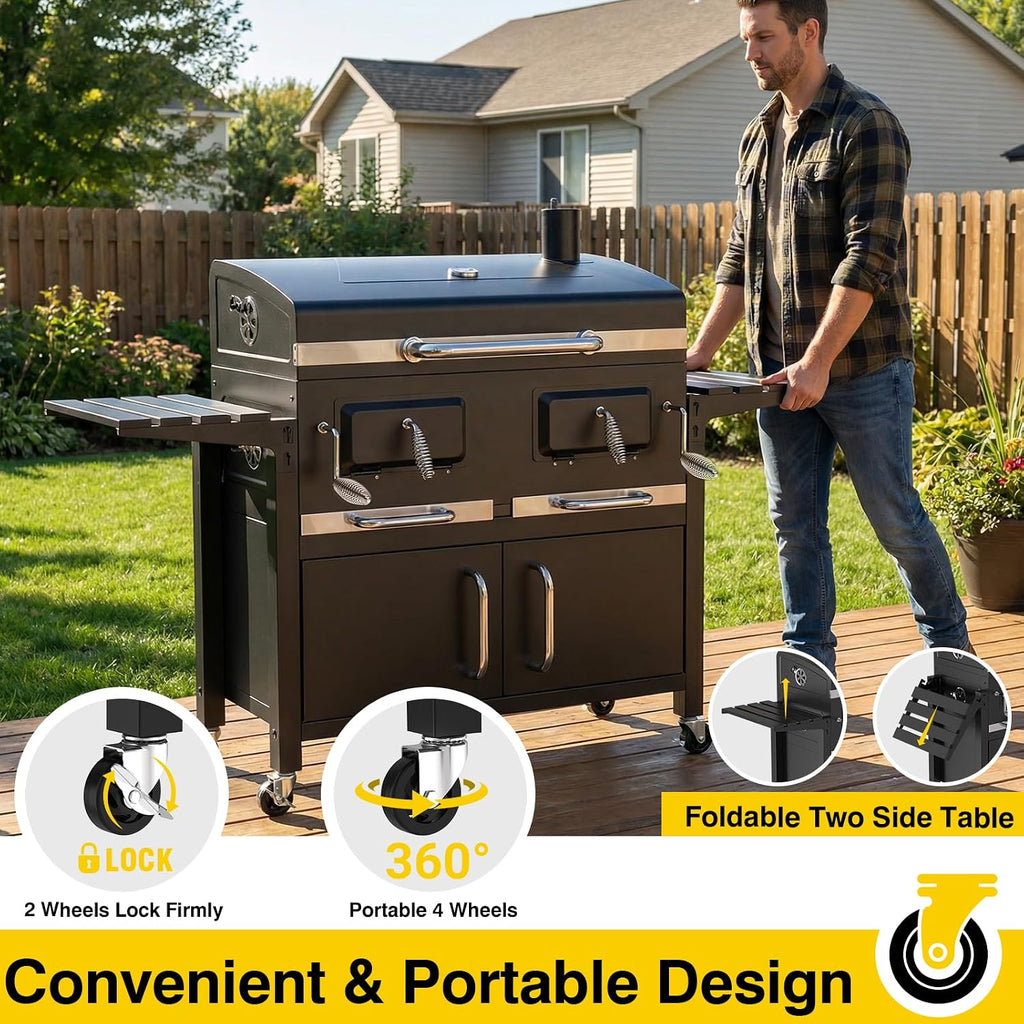 Oversized Charcoal Grill & Smoker
