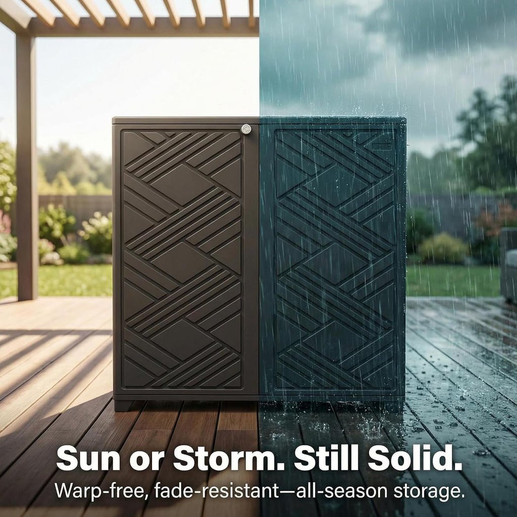 IPX4 Waterproof Resin Outdoor Storage Cabinet