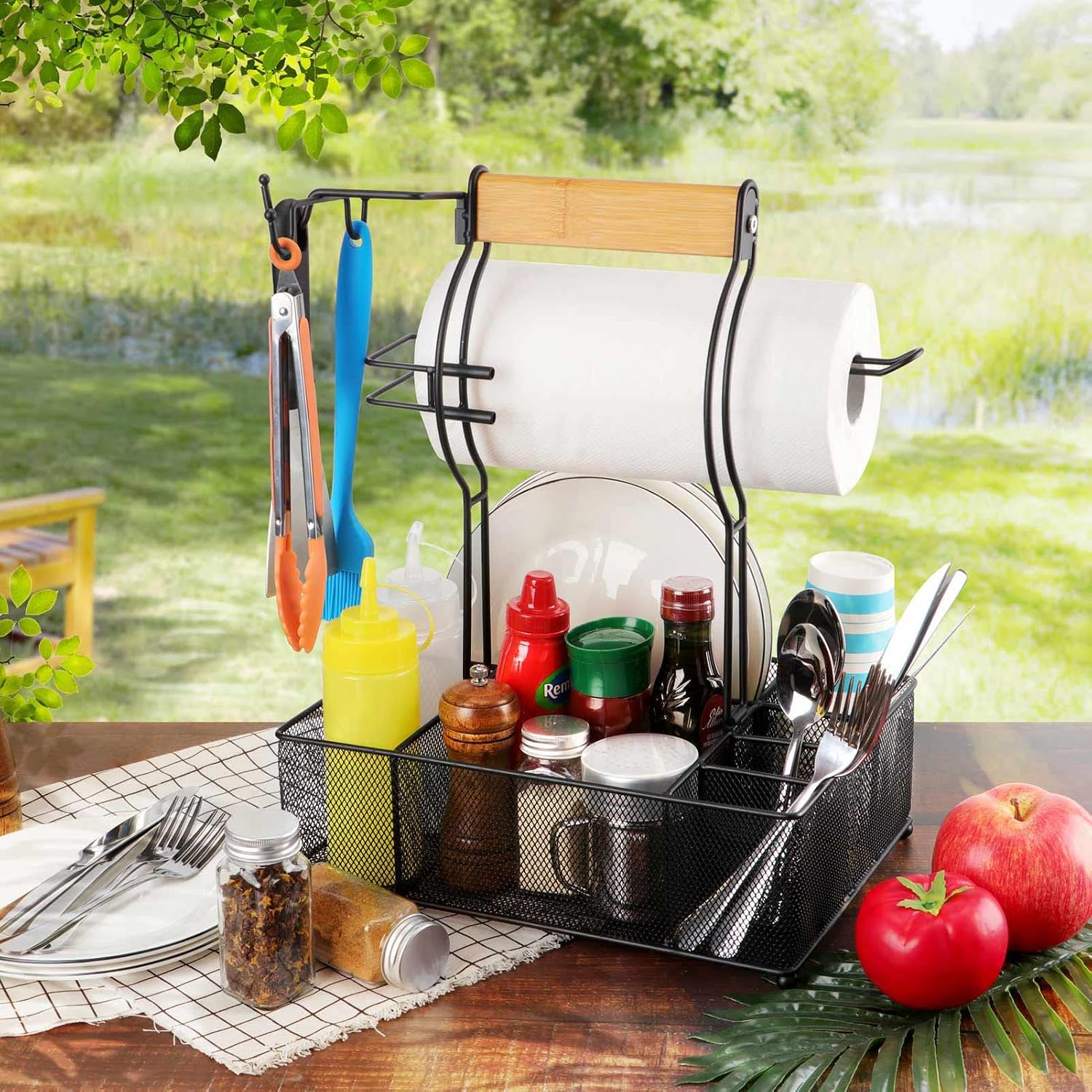 BBQ Grill Caddy with Paper Towel Holder