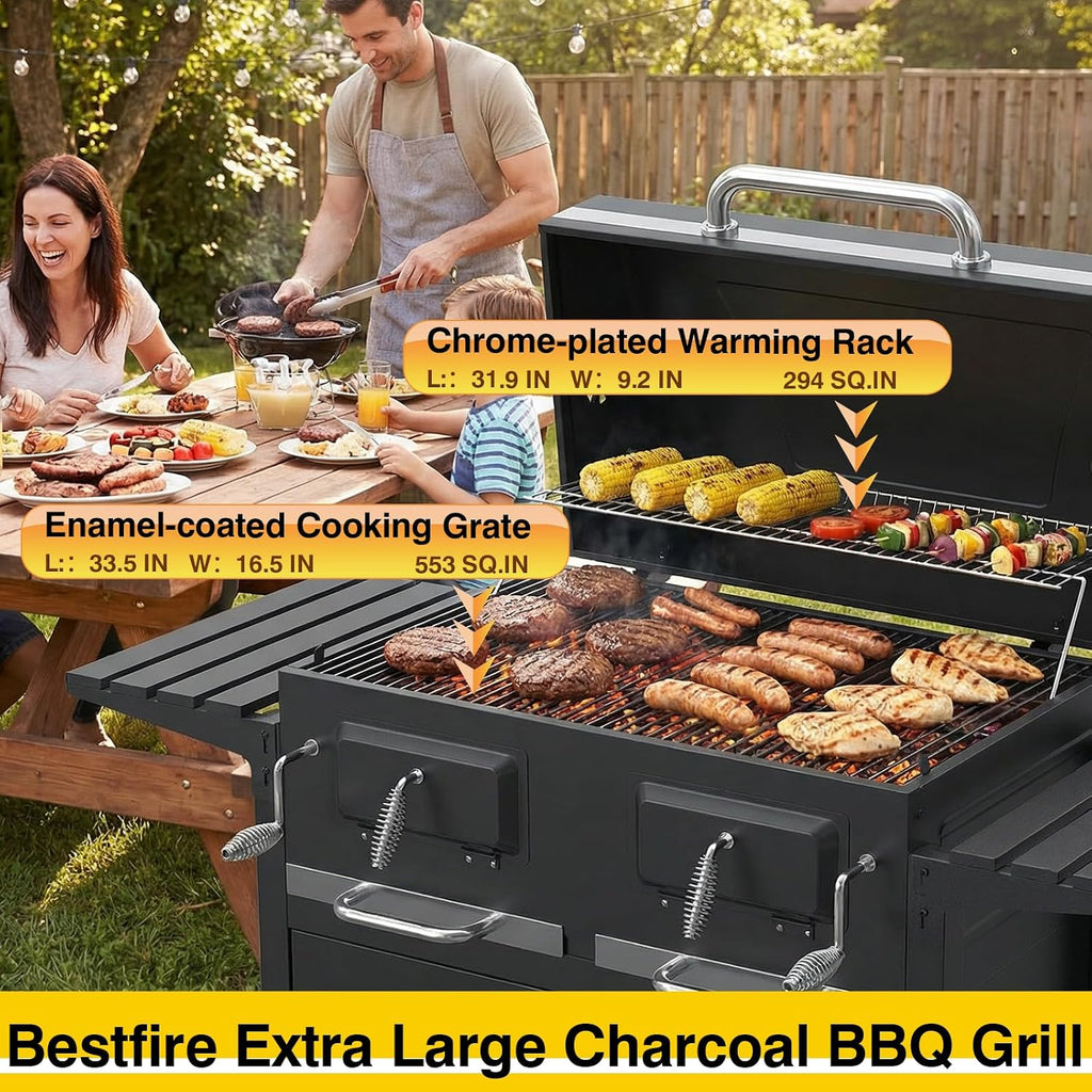 Oversized Charcoal Grill & Smoker