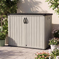 Beige Resin Lockable Outdoor Storage Cabinet