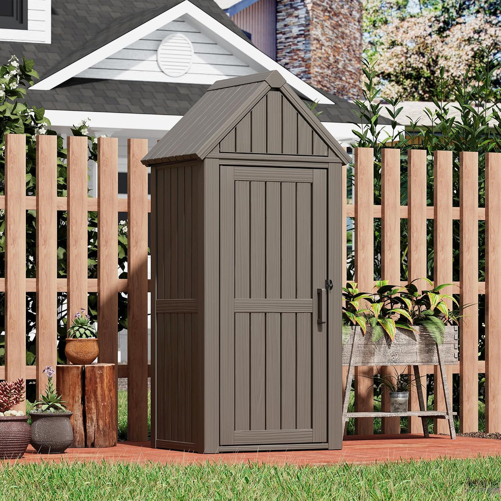 Grey Resin All‑Weather Outdoor Storage Cabinet