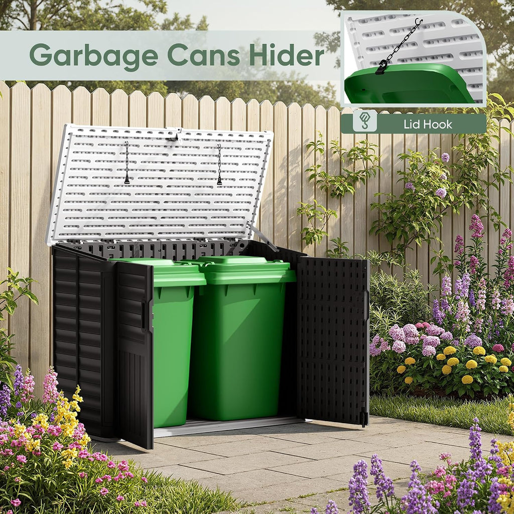 Black Resin Lockable Outdoor Storage Shed