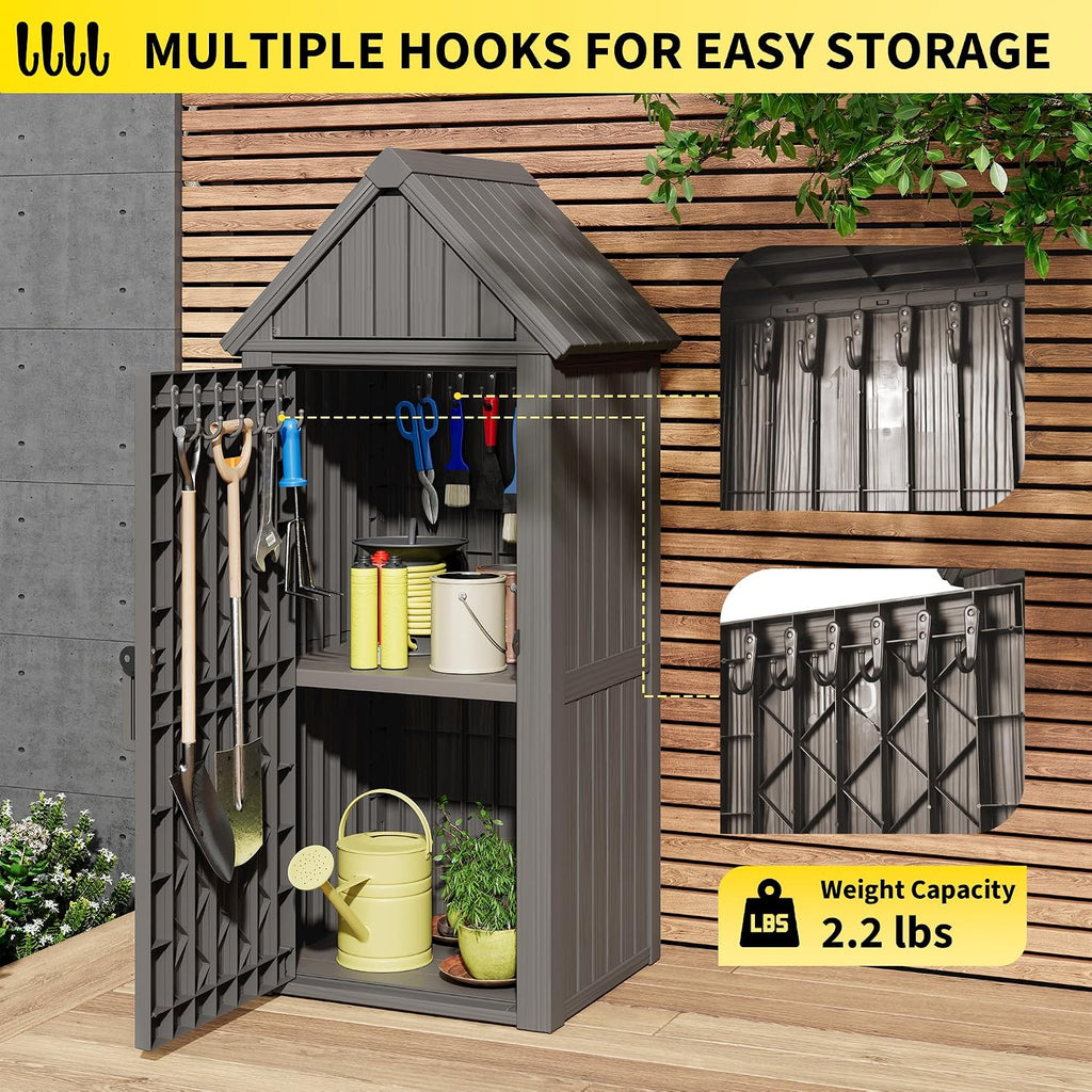 Grey Resin All‑Weather Outdoor Storage Cabinet
