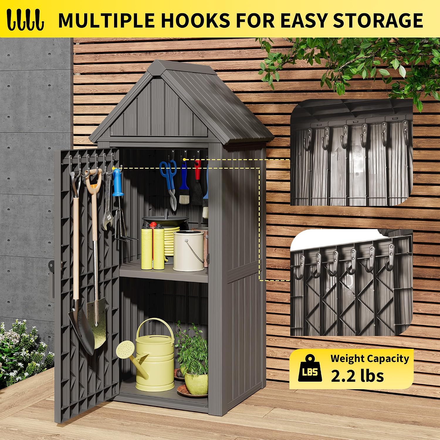 Grey Resin All‑Weather Outdoor Storage Cabinet