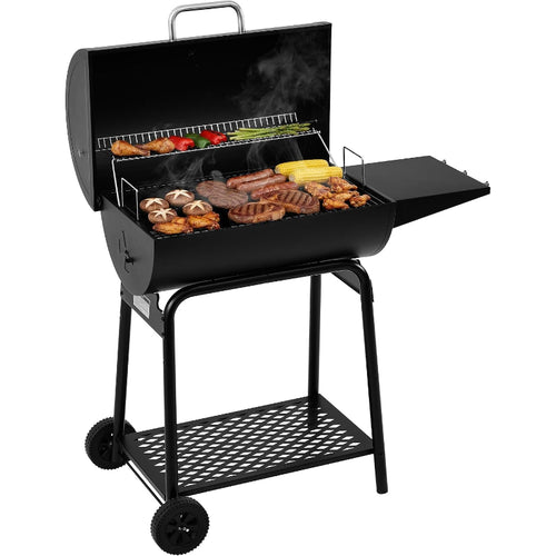 28‑Inch Barrel Charcoal Grill with Warming Rack