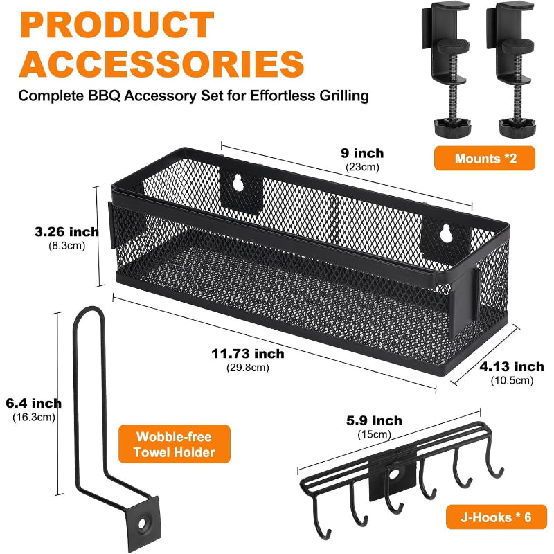 Black Griddle Caddy Side Shelf Organizer