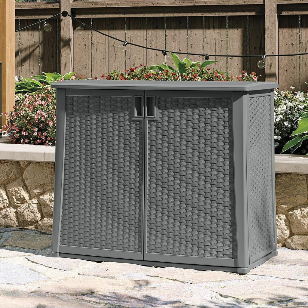 Cool‑Gray Lockable Outdoor Storage Cabinet