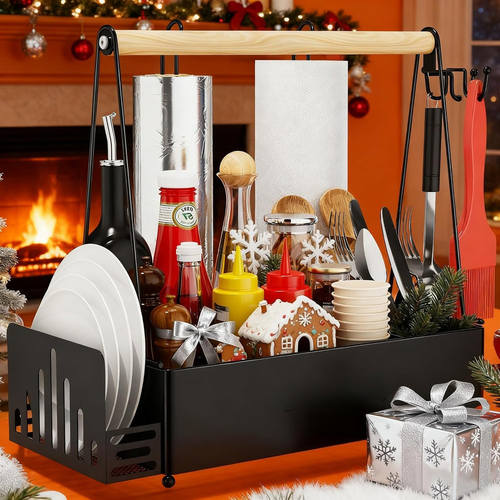 BBQ Grill Caddy with Paper Towel Holders