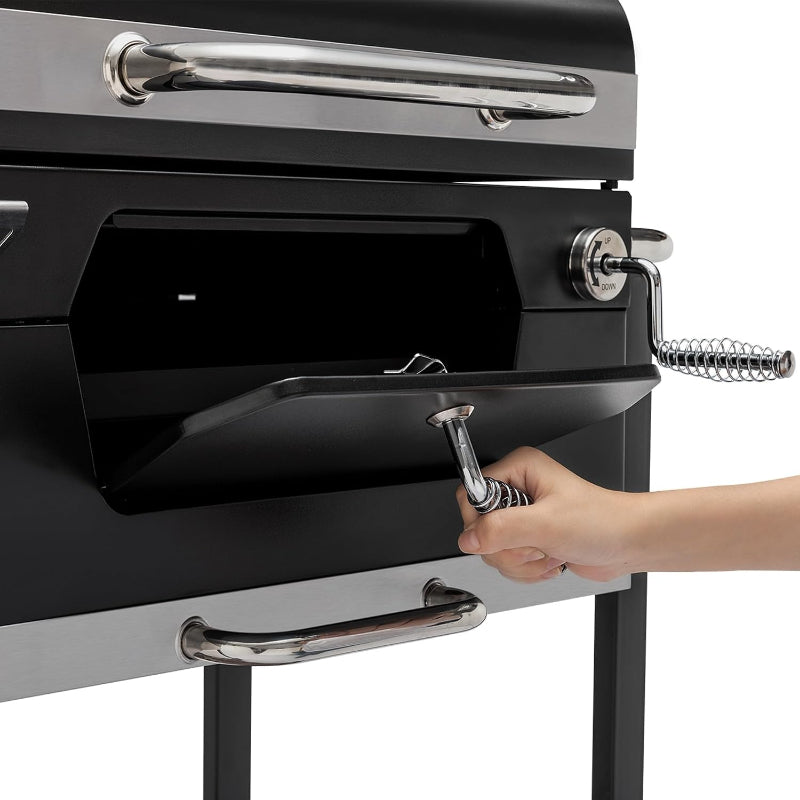 24‑Inch Charcoal Grill with Folding Table